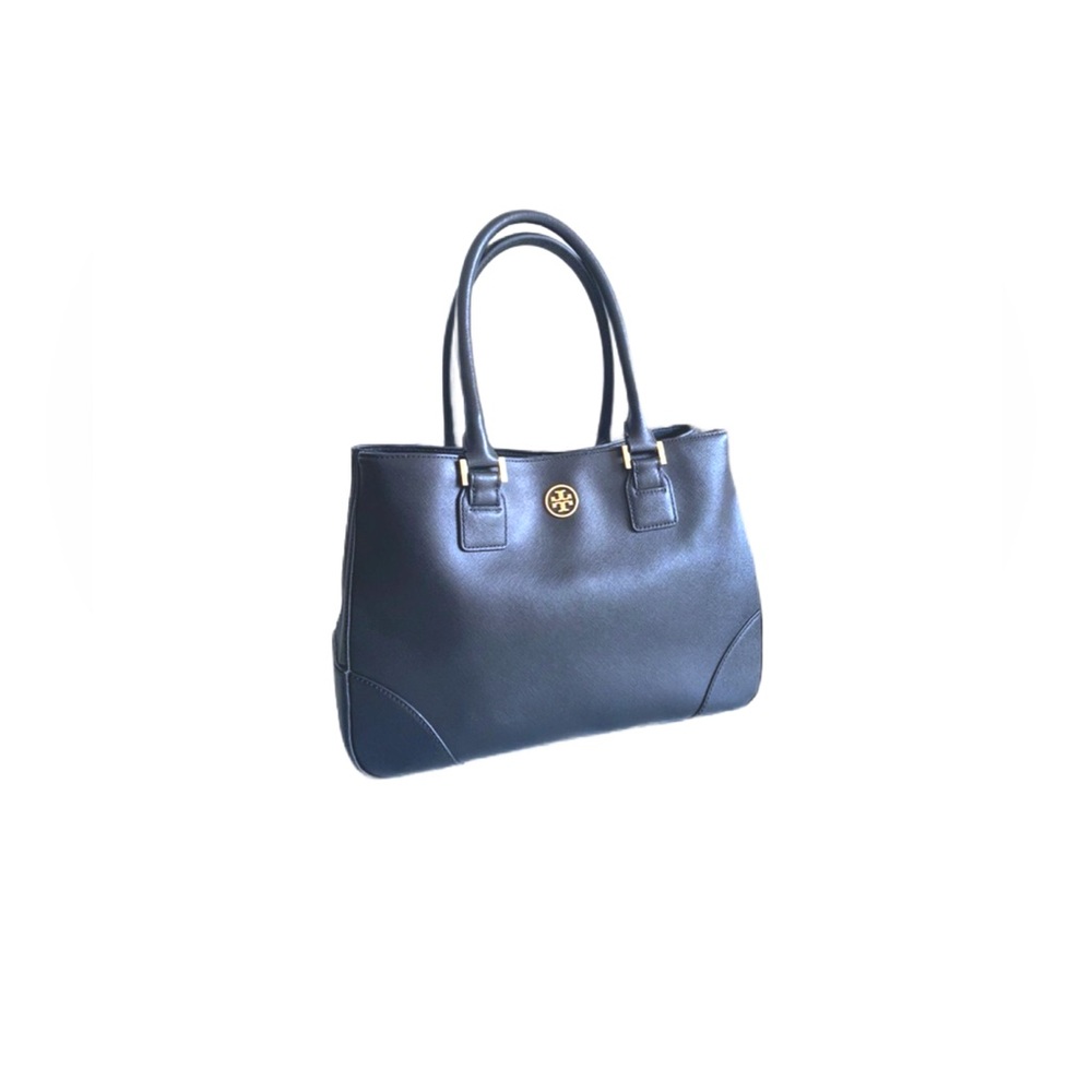 Tory Burch East West Robinson Tote Bag Black Black Leather Tote Bag
